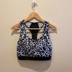 Lularoe Rise sports bra- size L- black leopard print